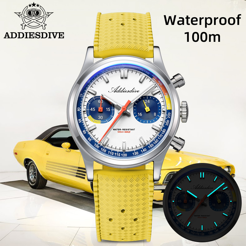 Luxury Watch Rubber Strap - ADDIESDIVE Fashion Men's Quartz Wristwatches VK64