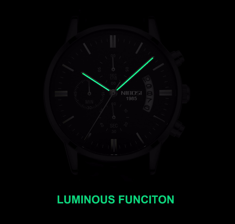 NIBOSI Stainless Steel Black Q - Zen Luxury Watch recension och pris