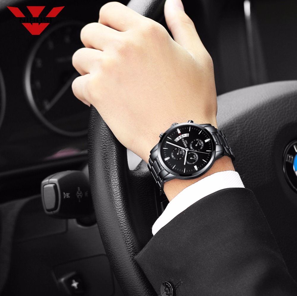 NIBOSI Stainless Steel Black Q - Zen Luxury Watch recension och pris