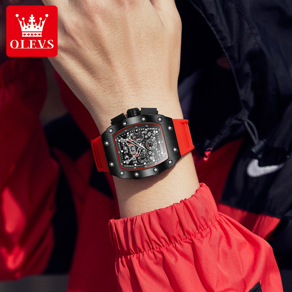 OLEVS 3608 Chronograph Quartz  - Luxury Watch Rubber Strap recension och pris