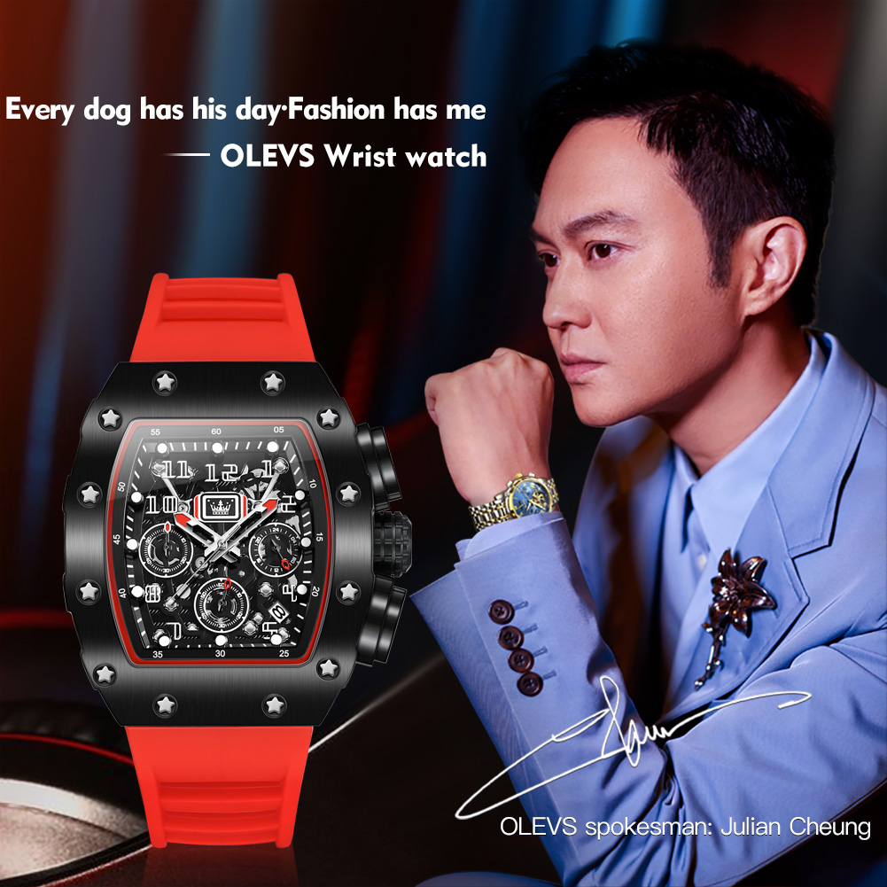 OLEVS 3608 Chronograph Quartz  - Luxury Watch Rubber Strap recension och pris