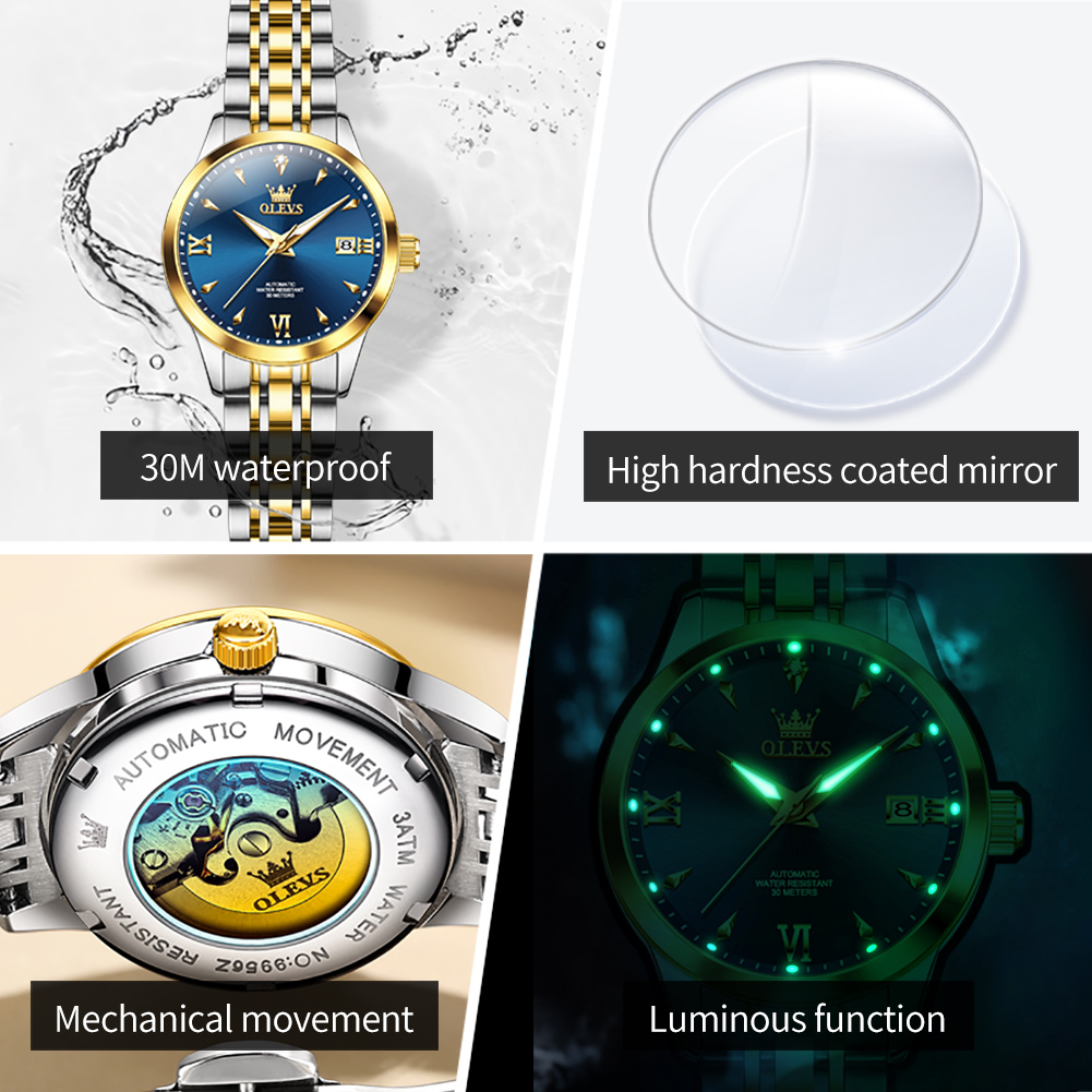 OLEVS 9956 Womens Watch Luxury - Luxury Watch Moon Phase recension och pris