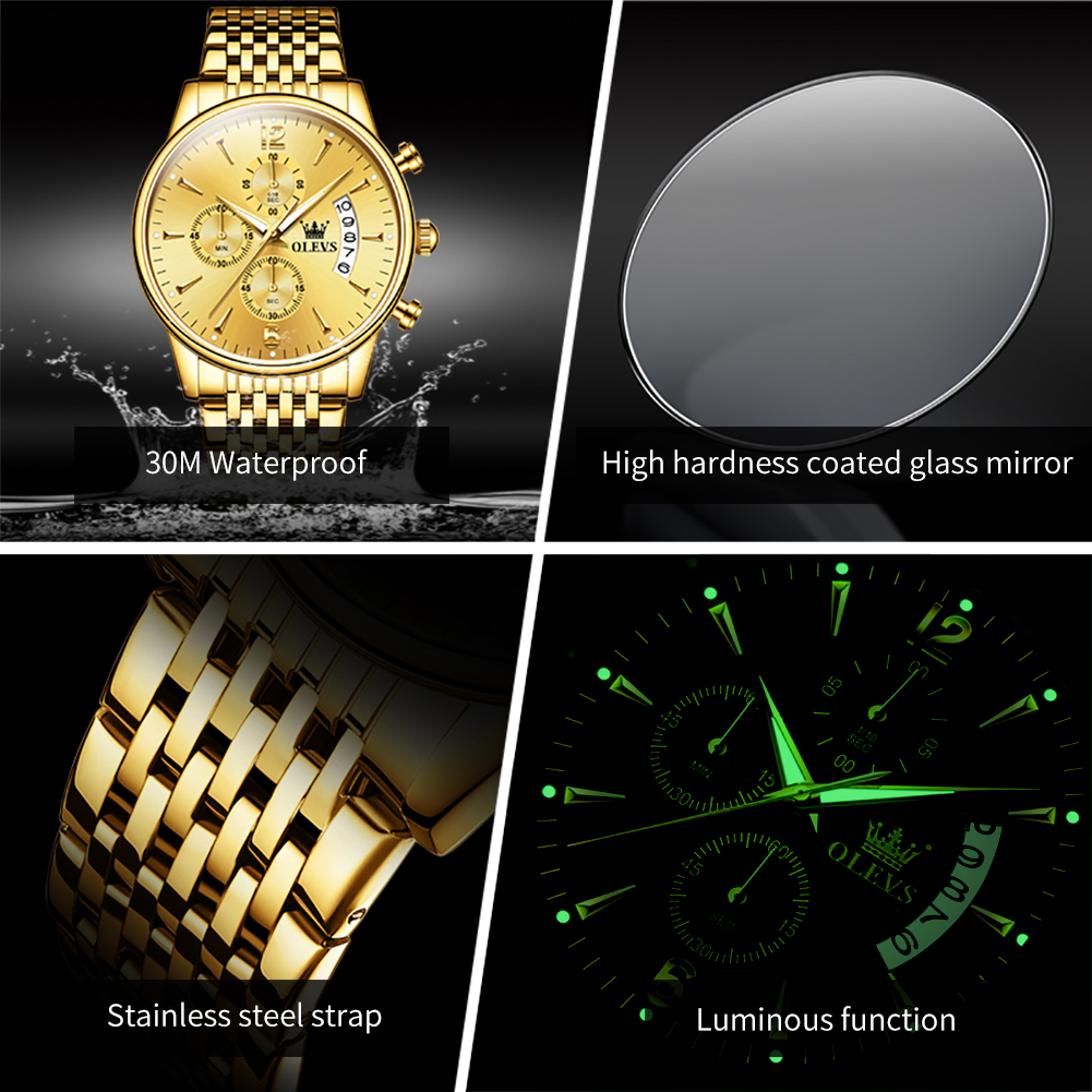 OLEVS Brand Luxury Gold Quartz - Zen Luxury Watch recension och pris