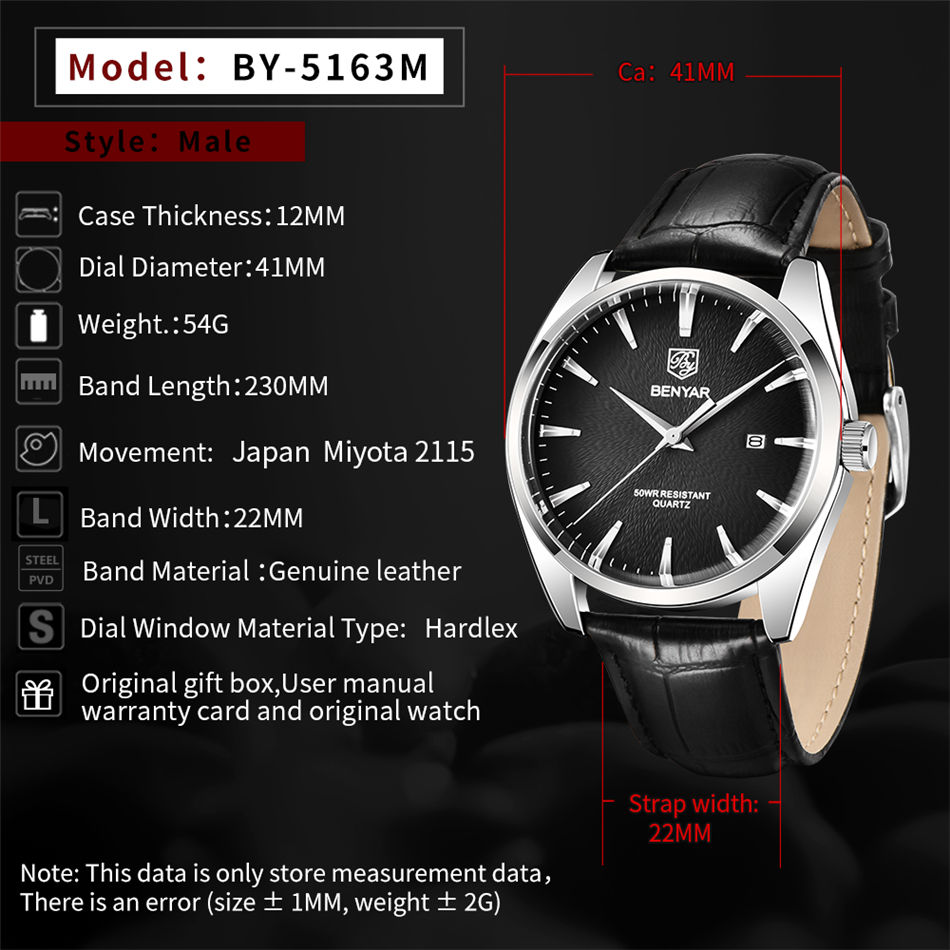 Benyar 5163 Top Brand Luxury M - Zen Luxury Watch recension och pris