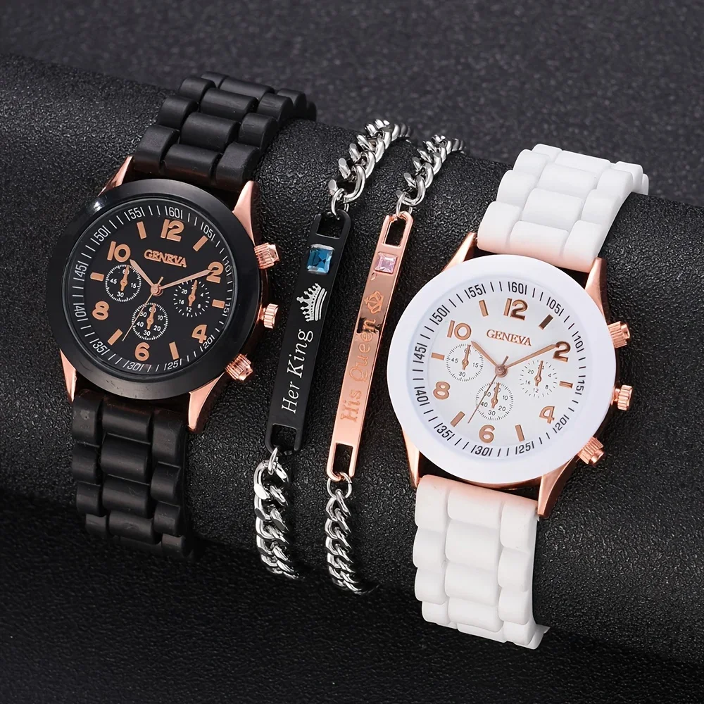 2Pcs Luxury Women's Watch Set  - Luxury Watch Rubber Strap recension och pris