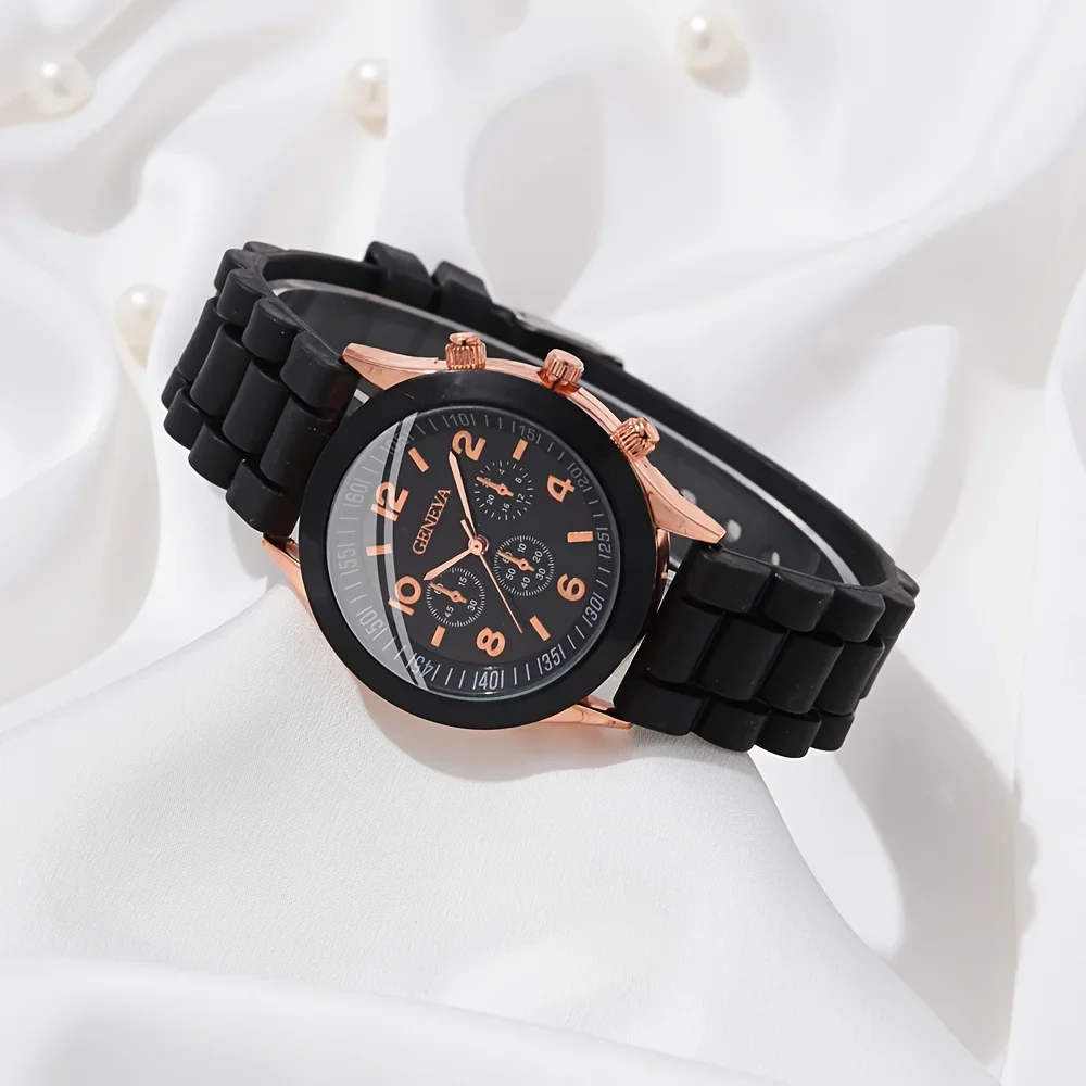 2Pcs Luxury Women's Watch Set  - Luxury Watch Rubber Strap recension och pris