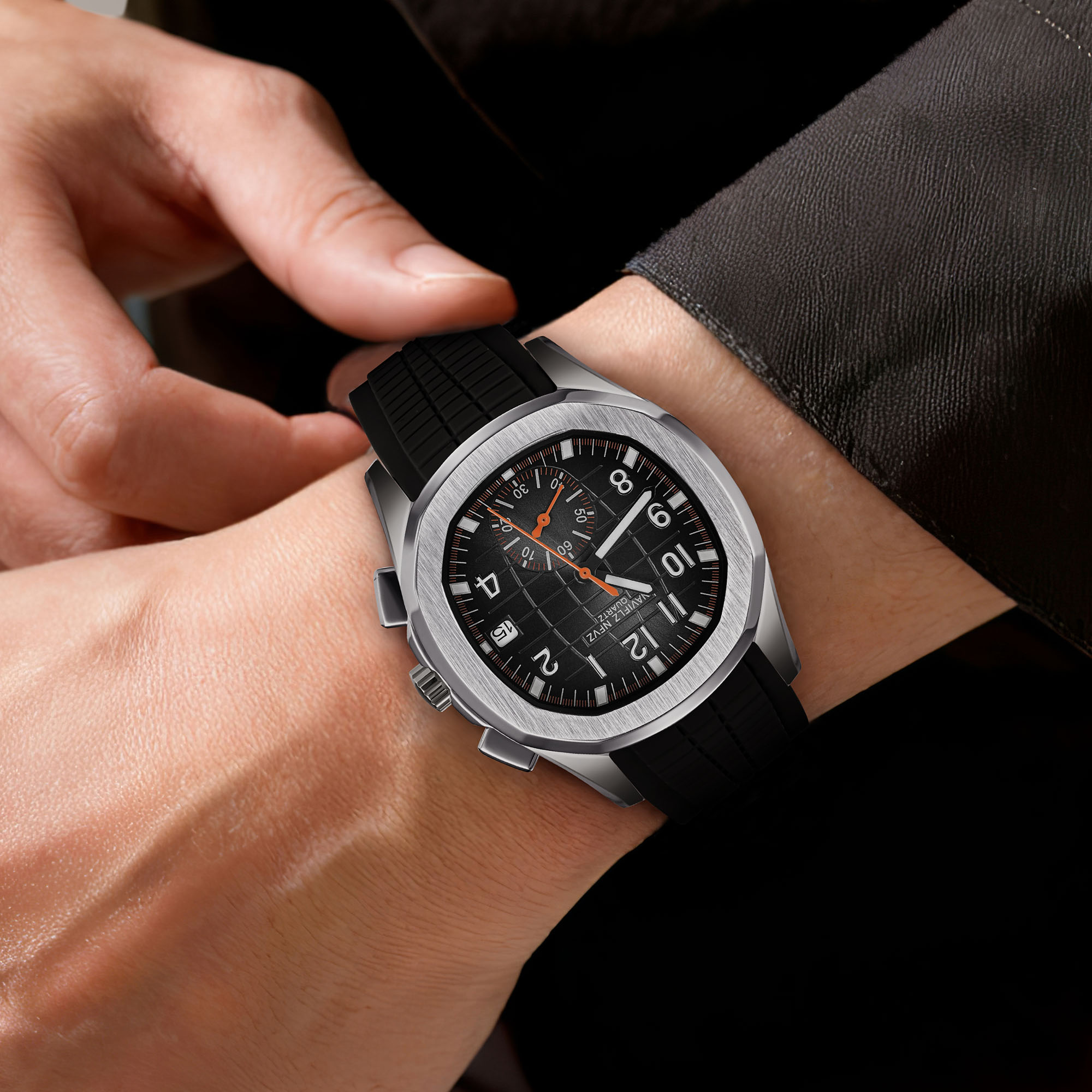 40MM Men's Luxury Watch NAVIFL - Luxury Watch Rubber Strap recension och pris