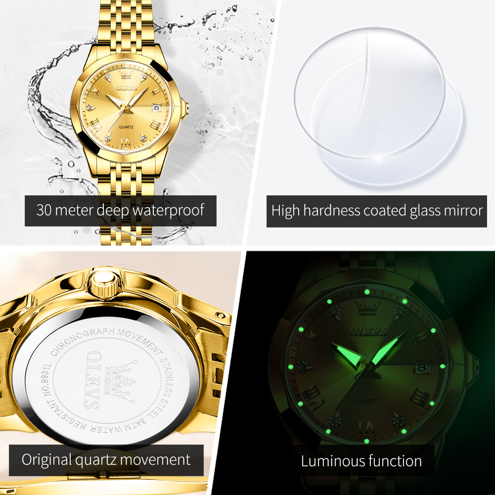 OLEVS Fashion Golden Watch for - Luxury Watch For Girls recension och pris